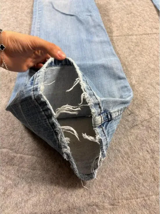 BKE Buckle Star Stretch Flare Jeans Women Sz 26x31 Blue Distressed Denim - Picture 6 of 11